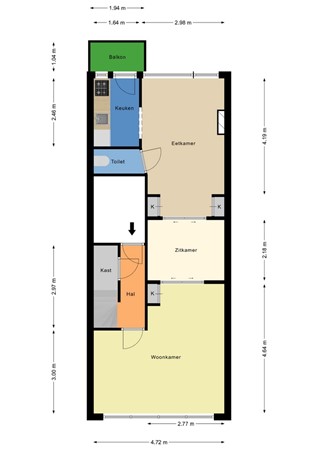 Floorplan - Noorderhavenkade 119C02, 3039 RM Rotterdam